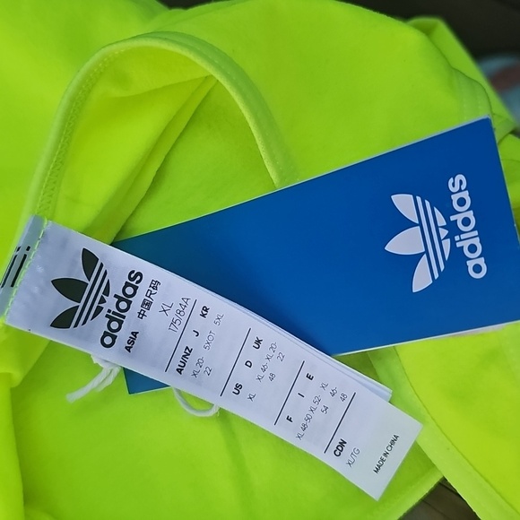 Neon Yellow Sheer Adidas Tank Top W Logo New With Tags Size XL - Picture 2 of 3